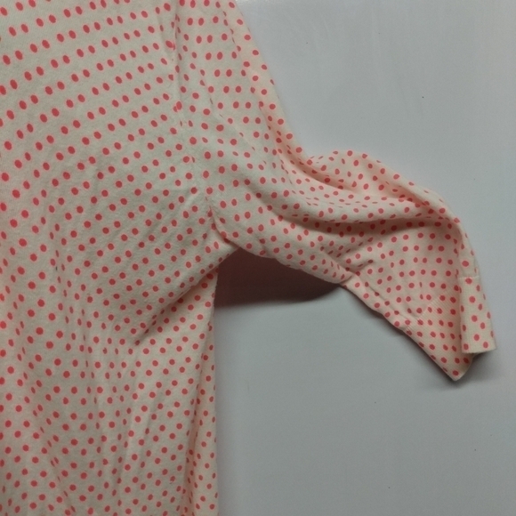 Ladies Gap Button down Cardigan, XL, Cream with Peach poka dots, pre-owned - Picture 3 of 6